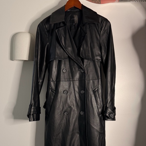 Dynamite Jackets & Blazers - Dynamite Black Faux Leather Trench Coat